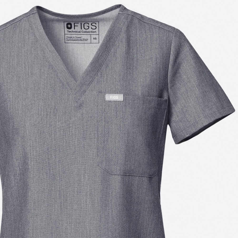 Figs Graphite Scrub Top